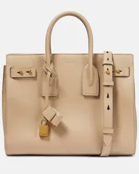 Saint Laurent Tote Sac De Jour Small aus Leder Beige