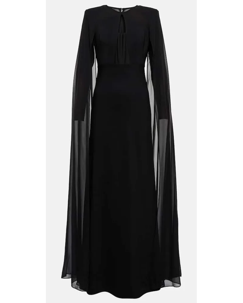 Roland Mouret Robe aus Chiffon Schwarz