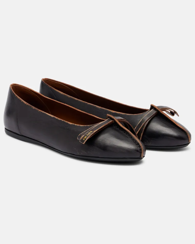 Prada Ballerinas aus Leder Braun
