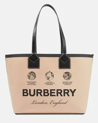 Burberry Shopper Medium aus Canvas mit Leder Multicolor