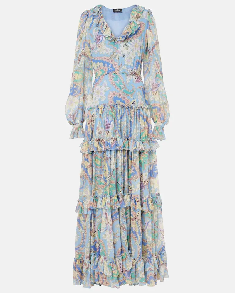 Etro Robe aus Seide Blau