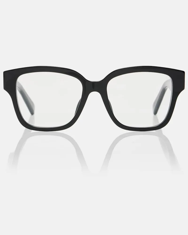 Bulgari Eckige Brille Tubogas Schwarz