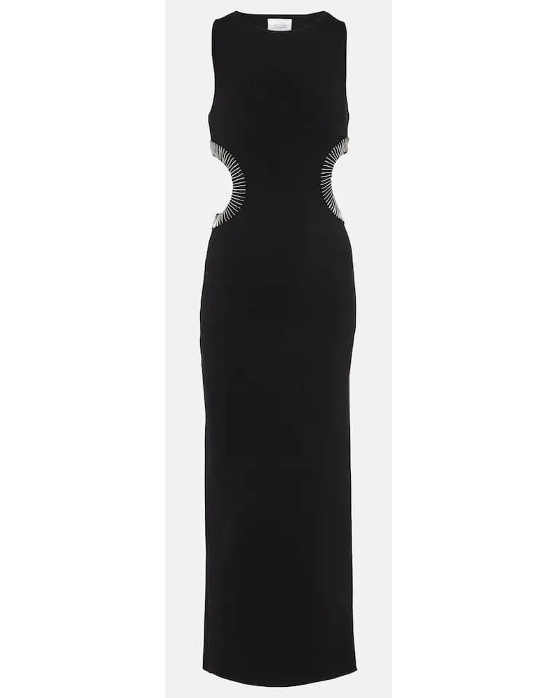 GALVAN Maxikleid Mirrored Luna Schwarz