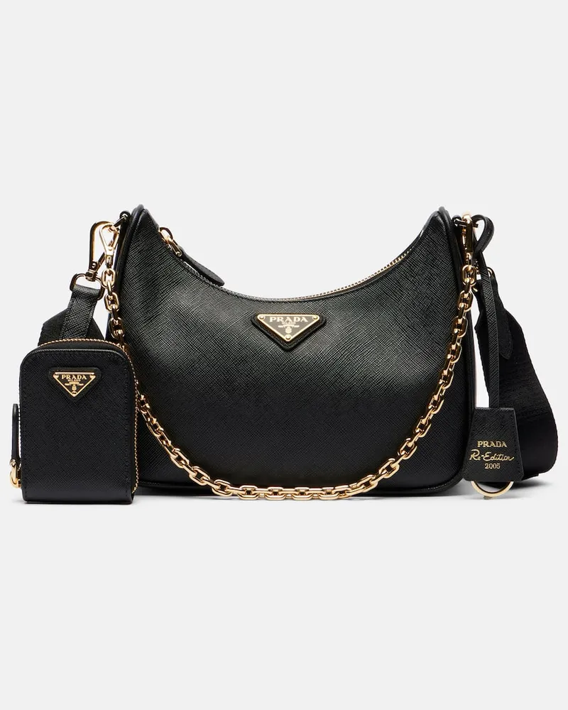 Prada Schultertasche Re-Edition 2005 aus Leder Schwarz
