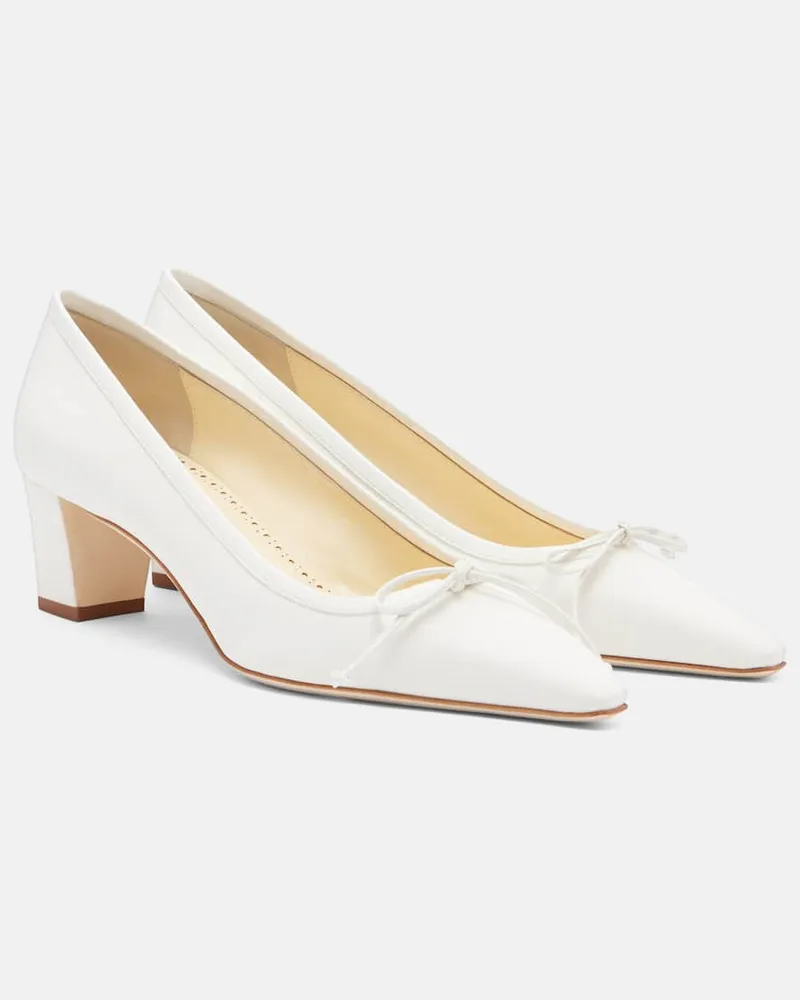 Manolo Blahnik Pumps Martebal 50 mit Leder Weiß