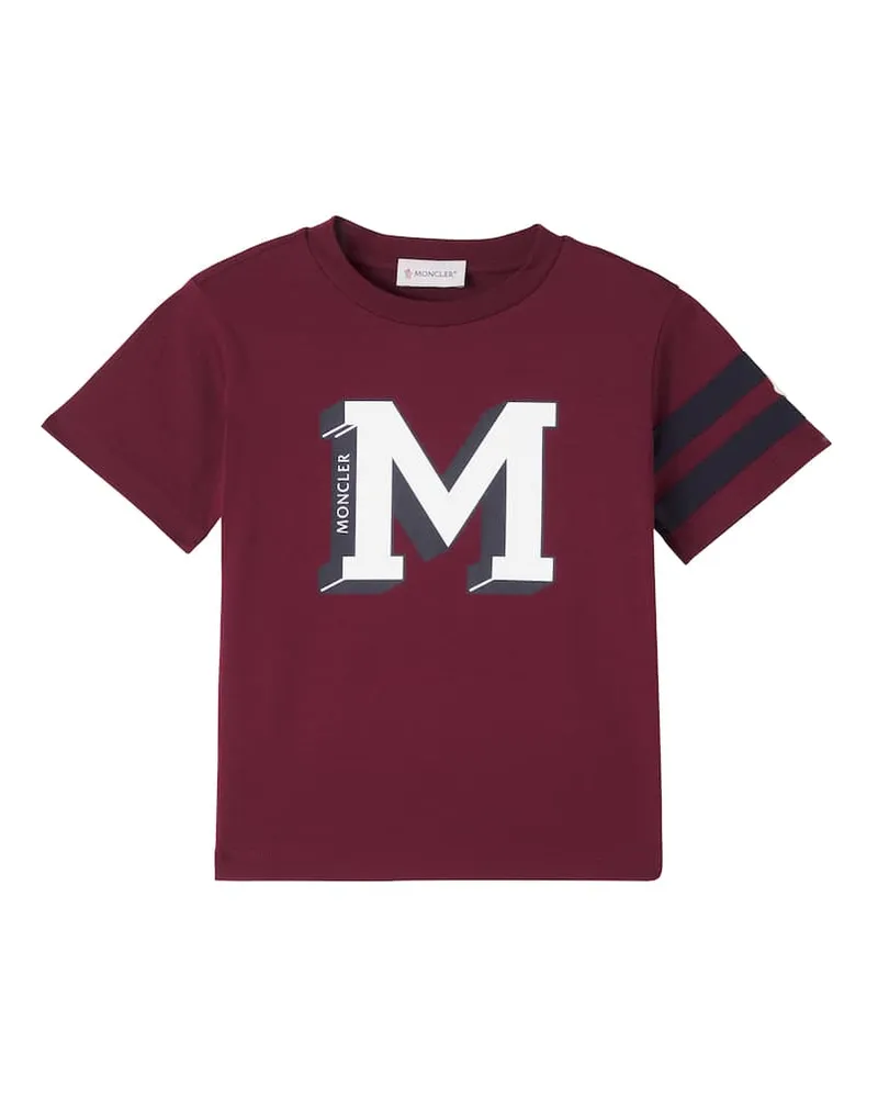 Moncler T-Shirt aus Baumwoll-Jersey Burgunderrot