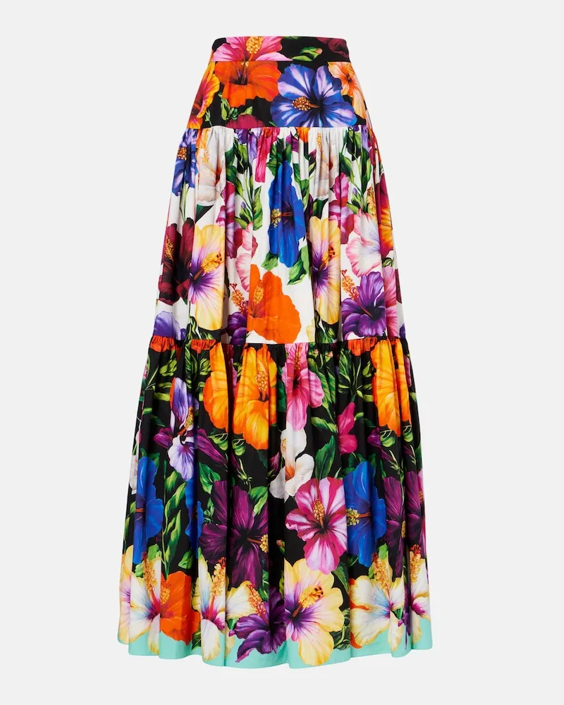 Dolce & Gabbana Maxirock aus Baumwolle Multicolor