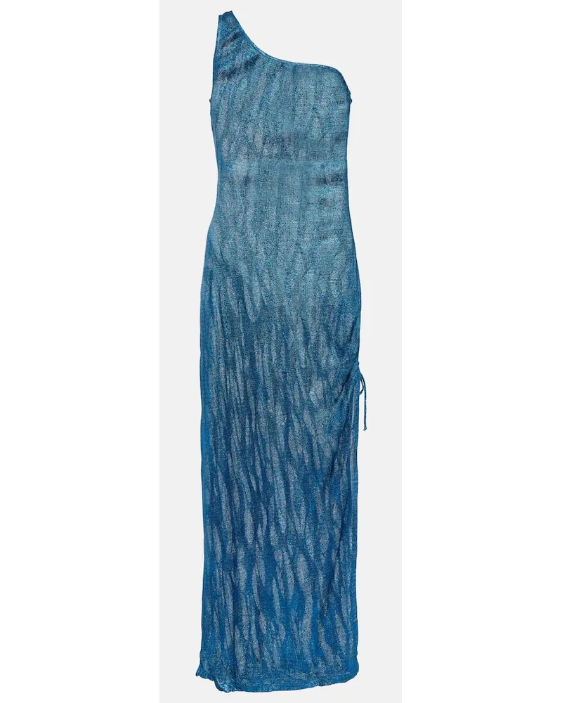 Missoni Midikleid aus Haekelstrick Blau