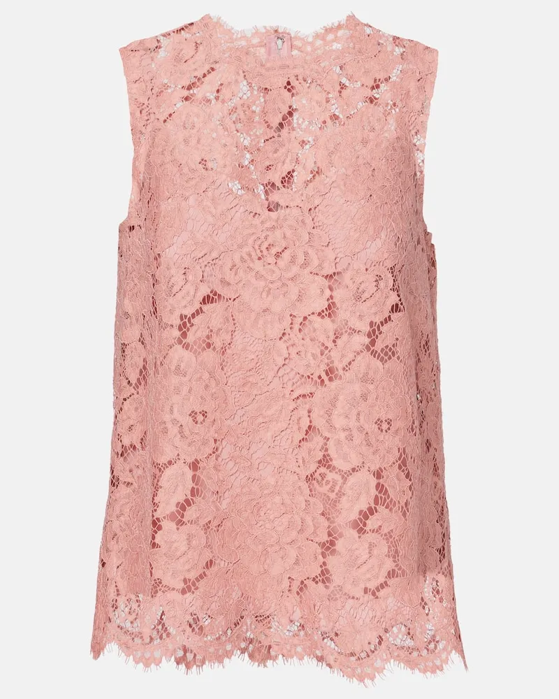 Dolce & Gabbana Top aus Spitze Rosa