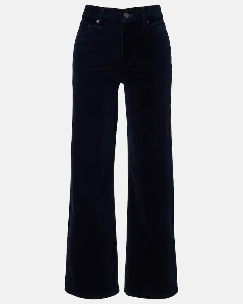 Frame Denim Weite High-Rise Jeans Le Slim Palazzo Blau