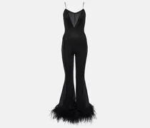 Oséree Jumpsuit Lumière mit Federn