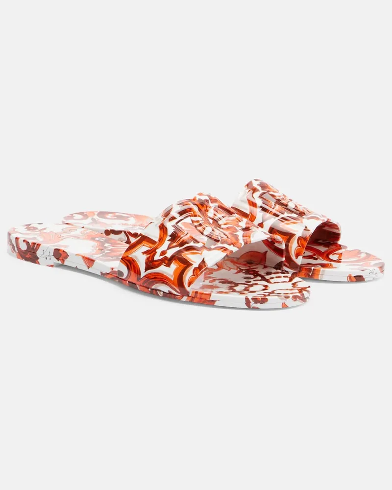 Dolce & Gabbana Pantoletten Majolica DG Orange