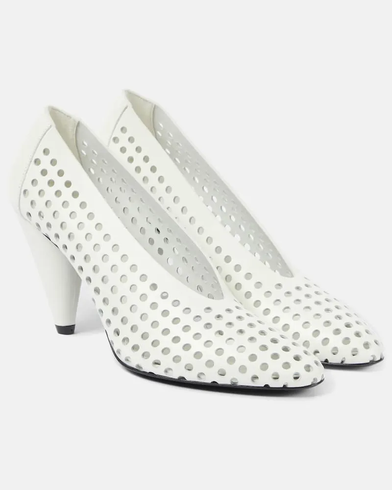 Proenza Schouler Pumps Perforated Cone aus Leder Weiß