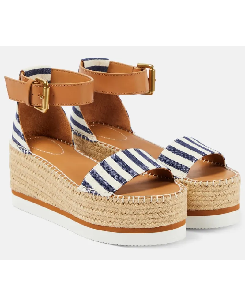 See by Chloé See By Chloe Espadrille-Sandalen Glyn aus Canvas Blau