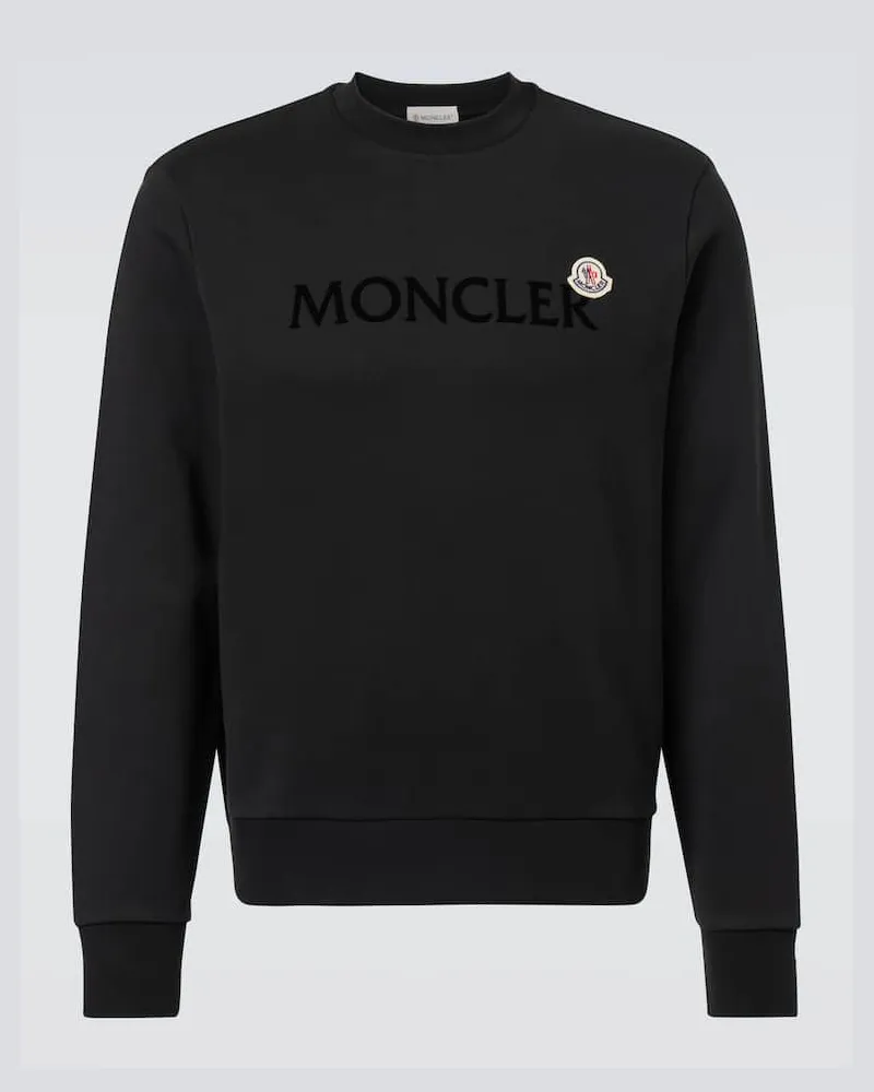 Moncler Sweatshirt aus Baumwoll-Jersey Schwarz