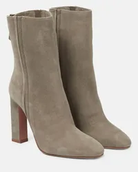 Aquazzura Ankle Boots aus Veloursleder Grau