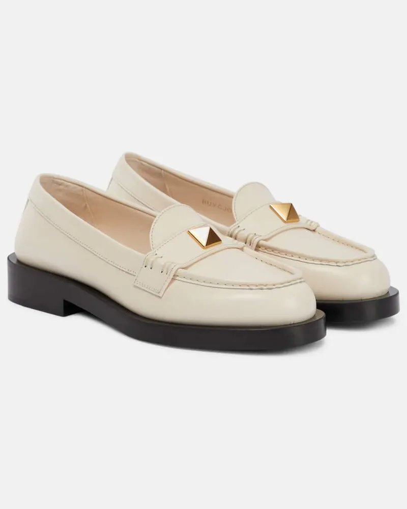 Valentino Garavani Loafers Roman Stud aus Leder Weiß