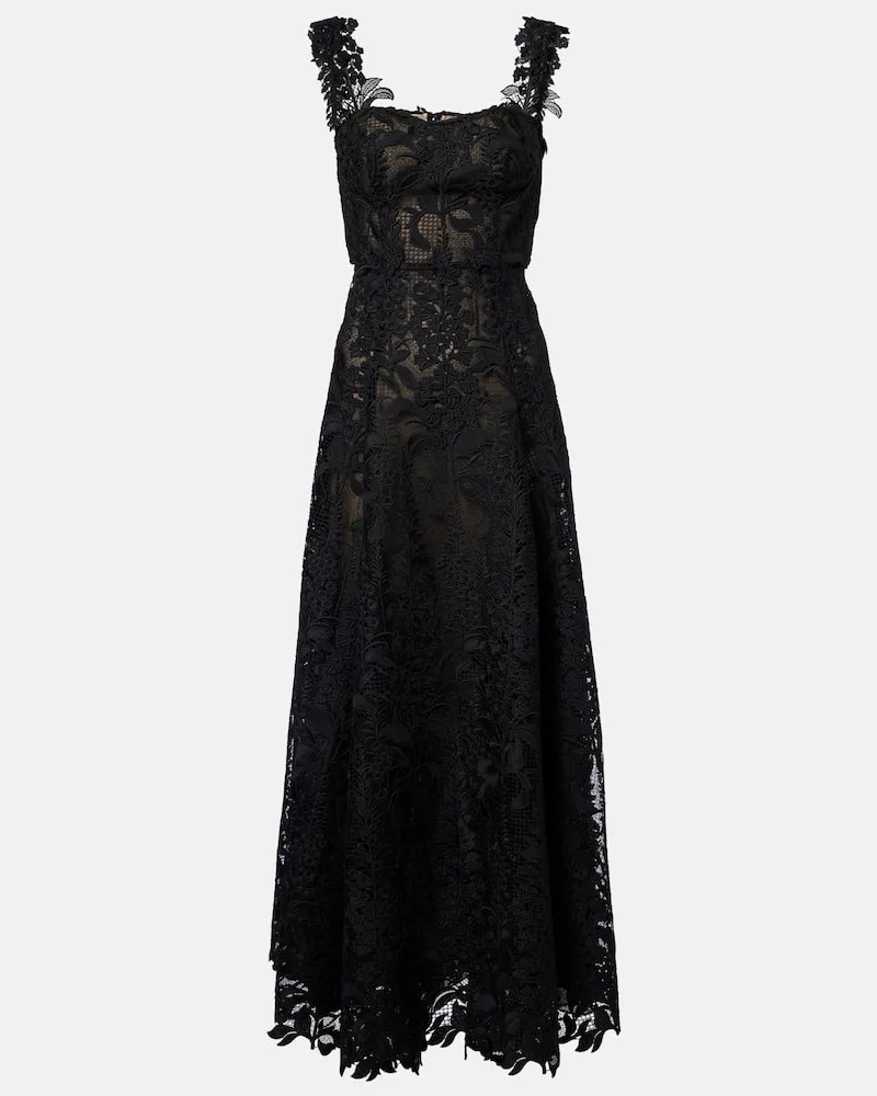 Oscar de la Renta Robe aus Guipure-Spitze Schwarz