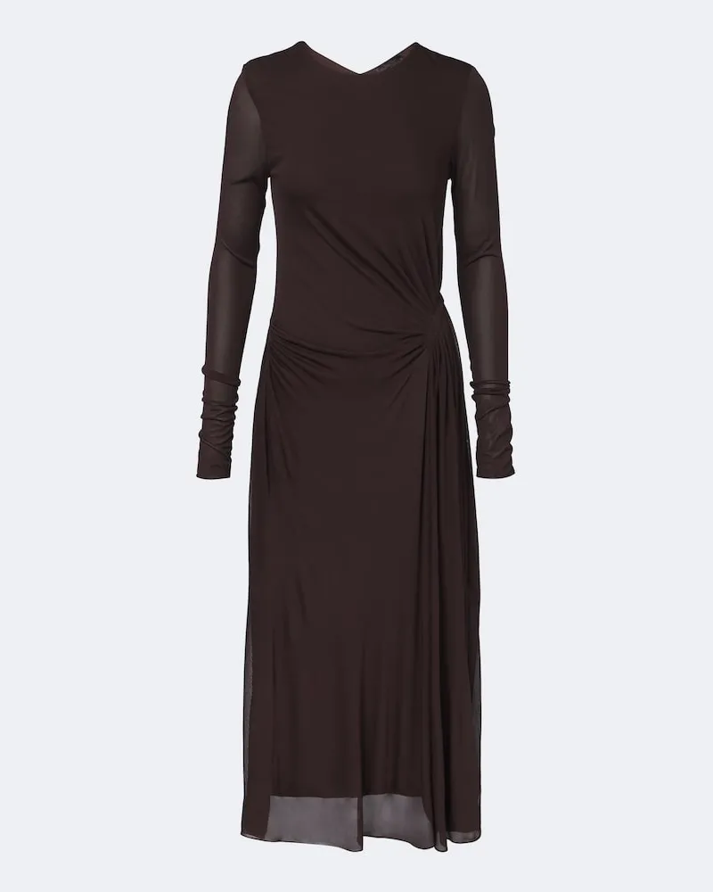 Max Mara Midikleid Elegante aus Crêpe-Jersey Braun