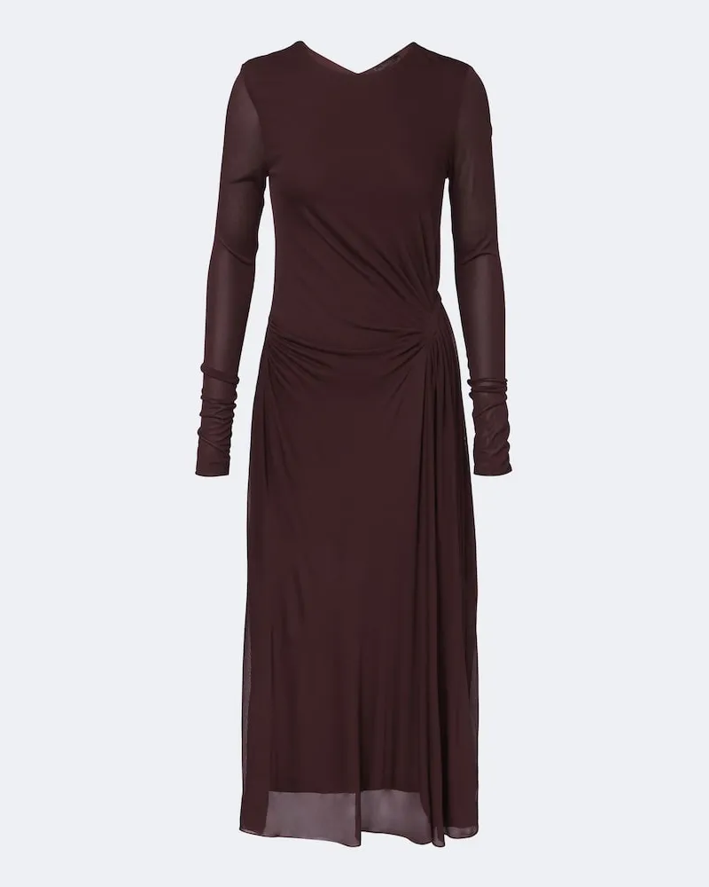 Max Mara Midikleid Elegante aus Crêpe-Jersey Braun