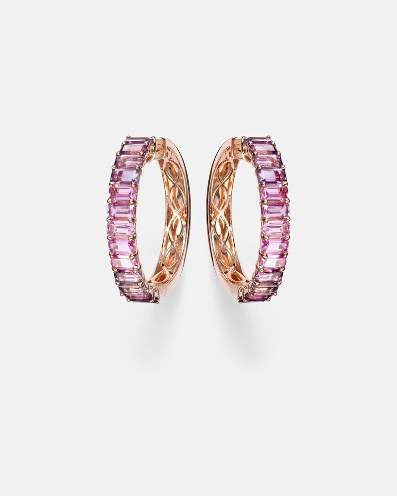 SHAY Ohrringe aus 18kt Roségold mit Saphiren und Amethyst Gold