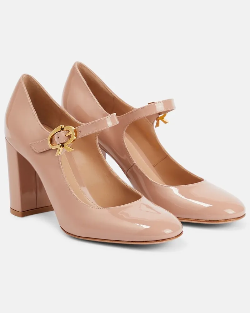 Gianvito Rossi Pumps Mary Ribbon aus Lackleder Rosa