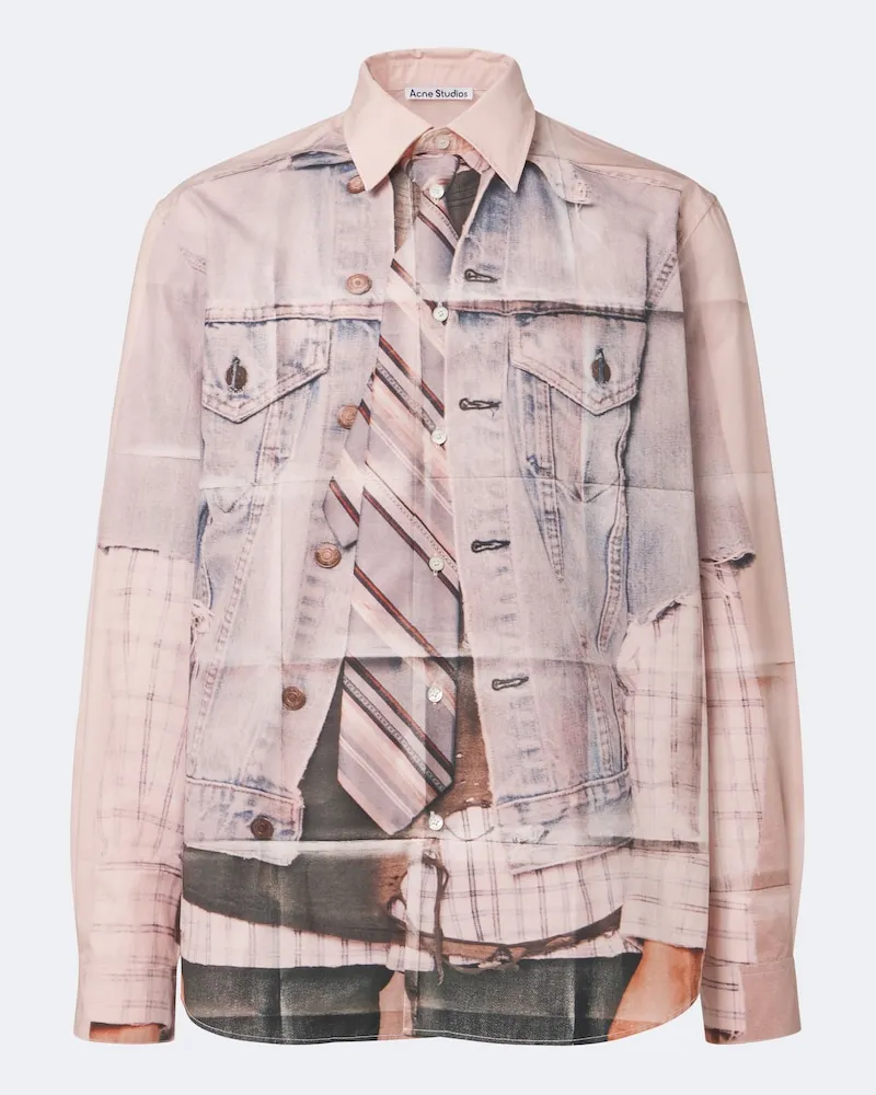 Acne Studios Hemd aus Baumwollpopeline Multicolor