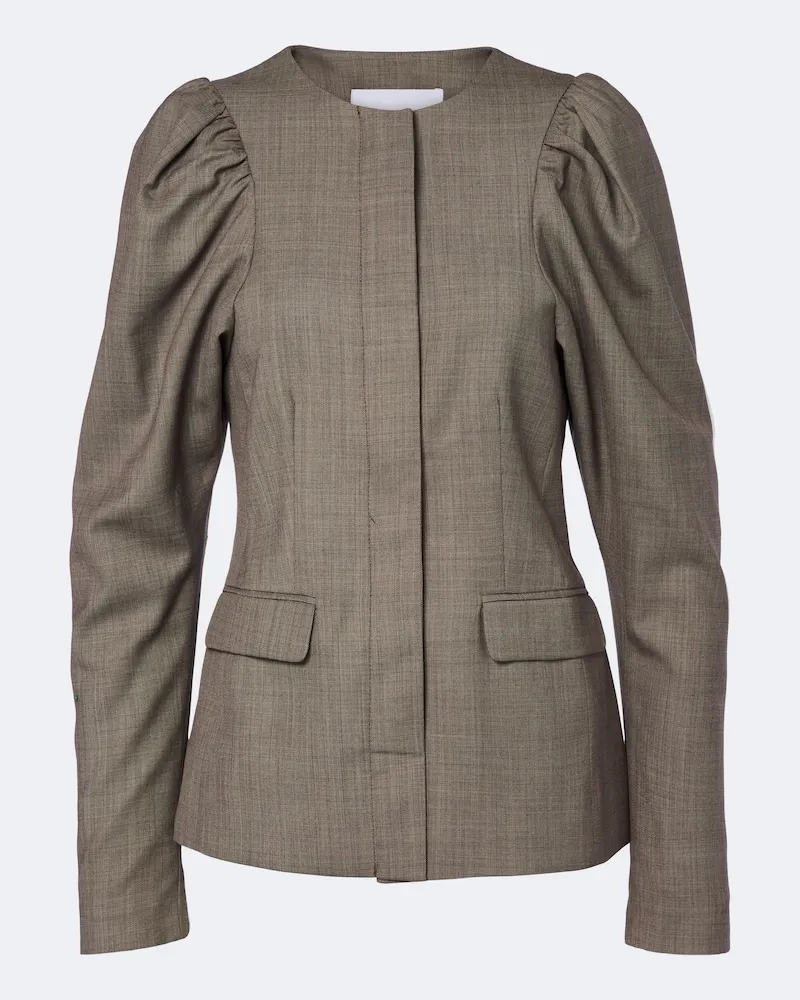 Ganni Blazer aus einem Wollgemisch Braun