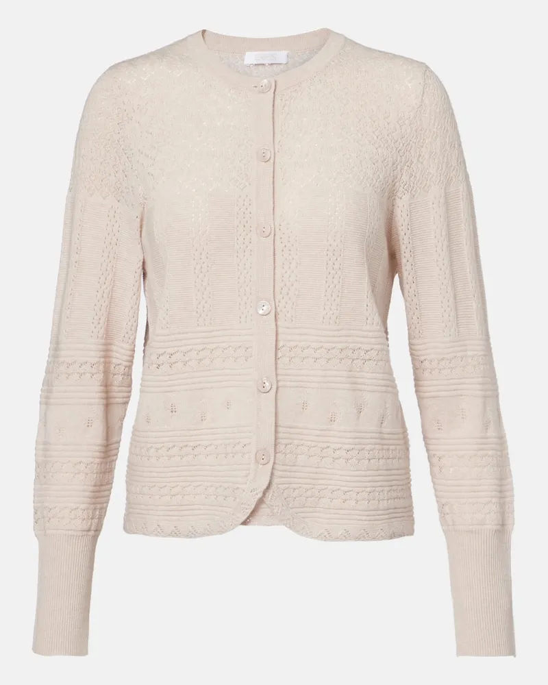 Eres Cardigan Trio aus Wolle und Kaschmir Rosa