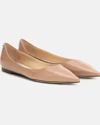 Jimmy Choo Ballerinas Love aus Lackleder Beige