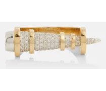 Ring Horn aus 14kt Gelb- und Weissgold mit Diamanten