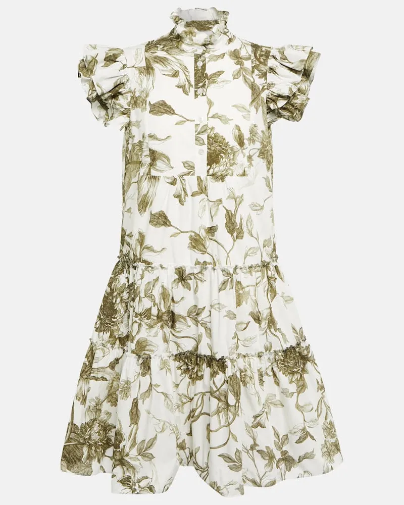 Erdem Bedrucktes Minikleid Pomona Weiß