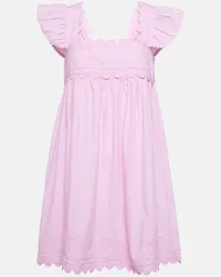 Juliet Dunn Besticktes Minikleid aus Baumwolle Pink