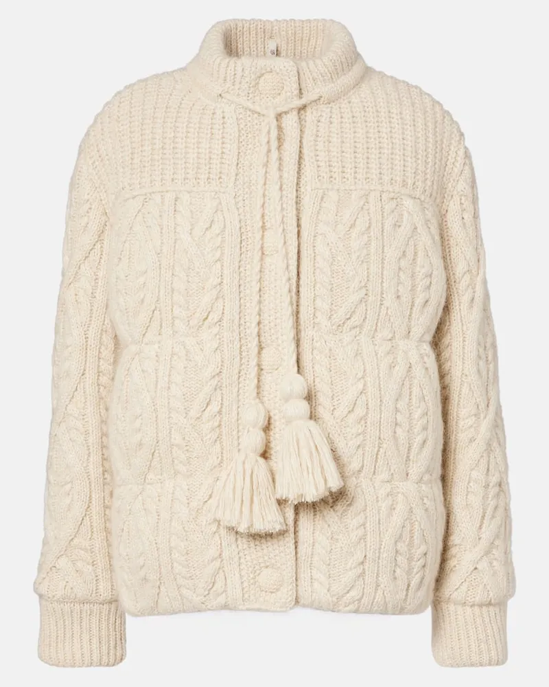 Moncler Daunenjacke Melgven aus einem Wollgemisch Weiß