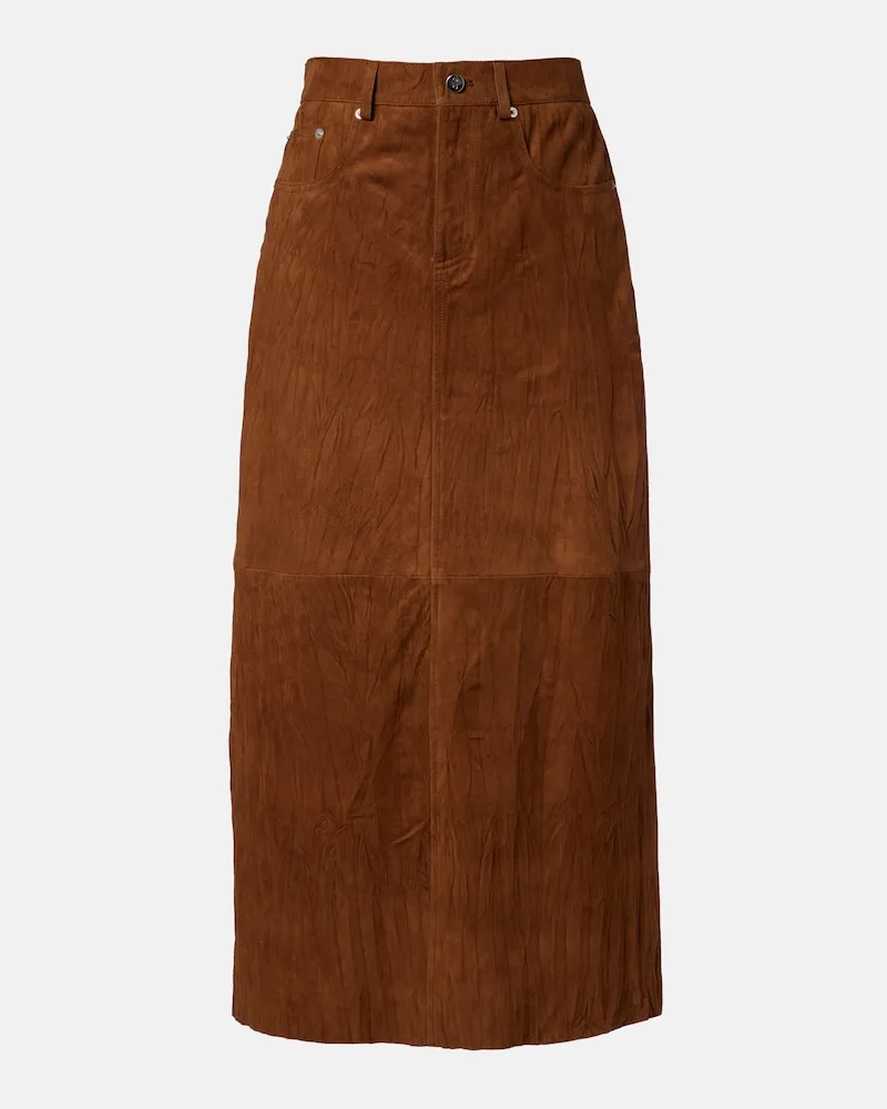 Proenza Schouler White Label Midirock Nayah aus Veloursleder Braun