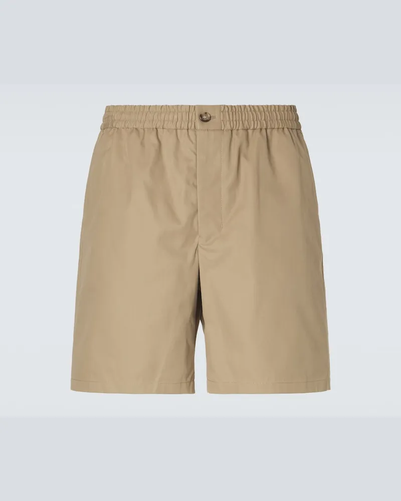 AMI Paris Bermuda-Shorts aus Baumwoll-Gabardine Beige