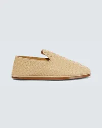 Bottega Veneta Slip-Ons Intrecciato aus Leder Beige