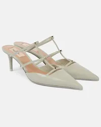 Valentino Garavani Mules Rockstud Wispy 60 aus Leder Grau