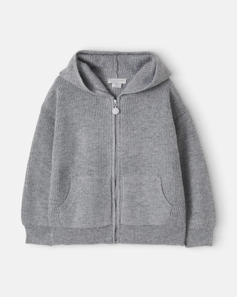 Stella McCartney Kids Kapuzenjacke aus Strick Grau