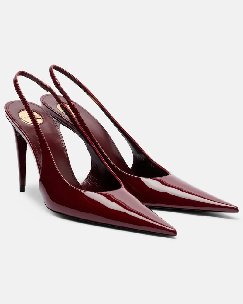Saint Laurent Slingback-Pumps Guermantes 95 aus Lackleder Burgunderrot