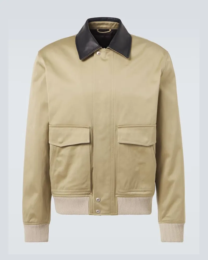 Wales Bonner Blouson Shade aus Baumwollsatin Beige