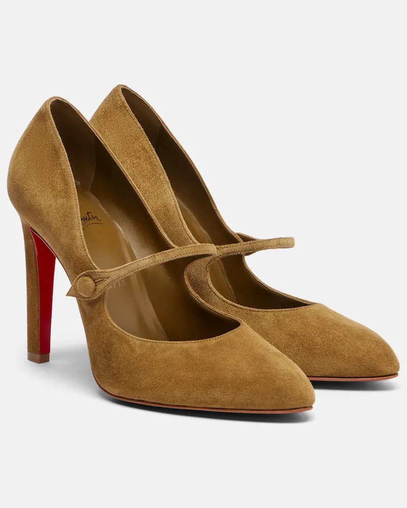 Christian Louboutin Pumps Mary Fannylove 100 aus Veloursleder Braun