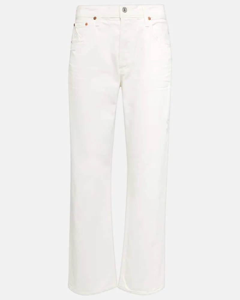 Citizens of humanity Mid-Rise Straight Jeans Neve Weiß
