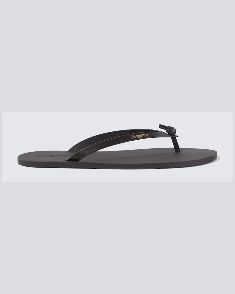 Saint Laurent Sandalen aus Leder Schwarz