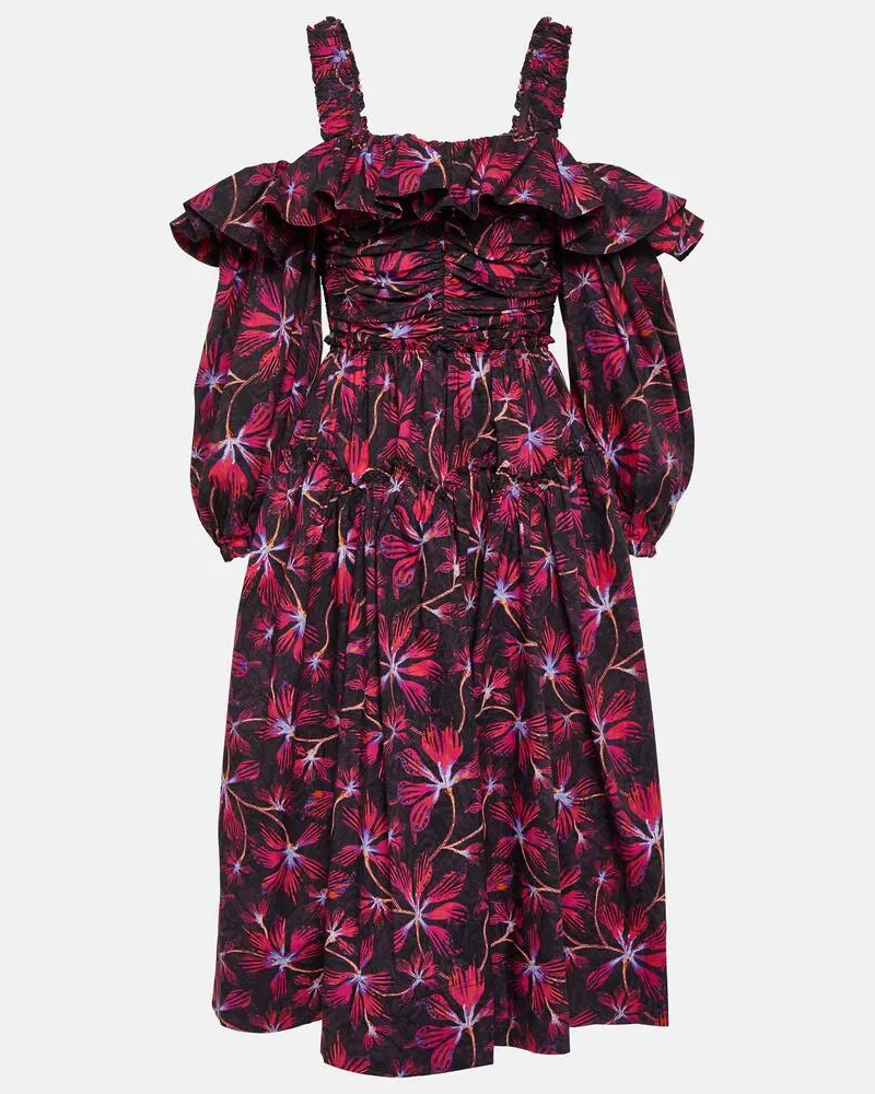 Ulla Johnson Midikleid Caprice aus Baumwollpopeline Violett
