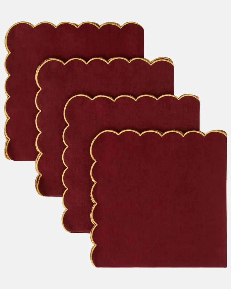 Once Milano Set aus vier Servietten Burgunderrot