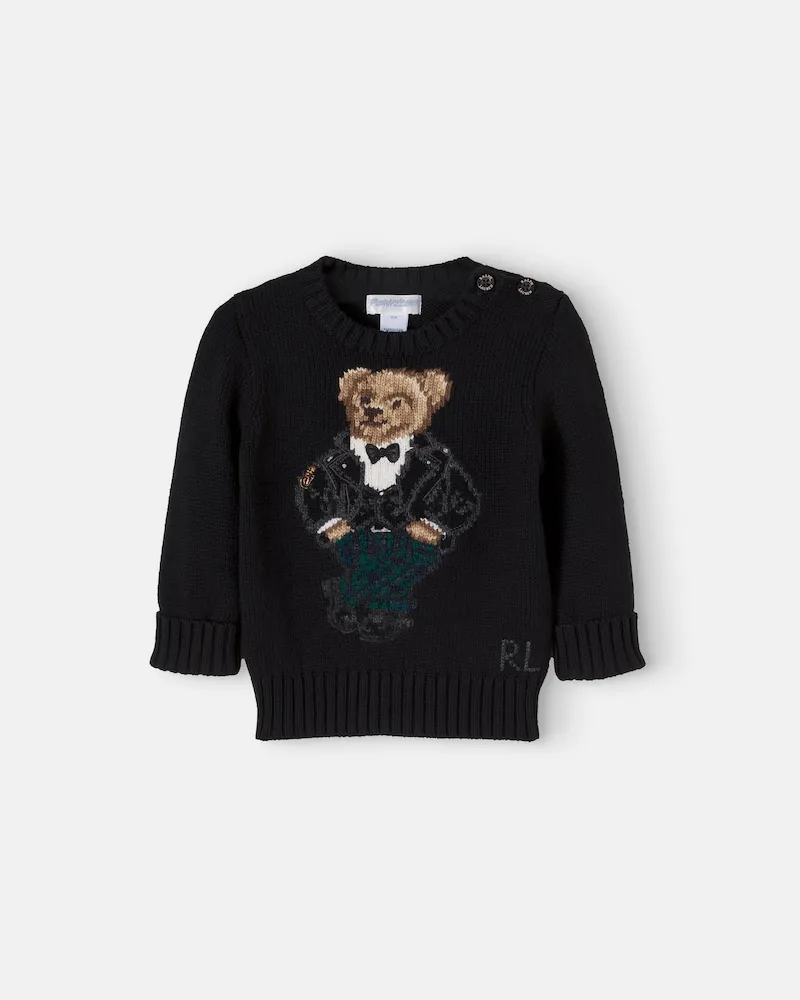 Ralph Lauren Baby Pullover Polo Bear aus Baumwolle Schwarz