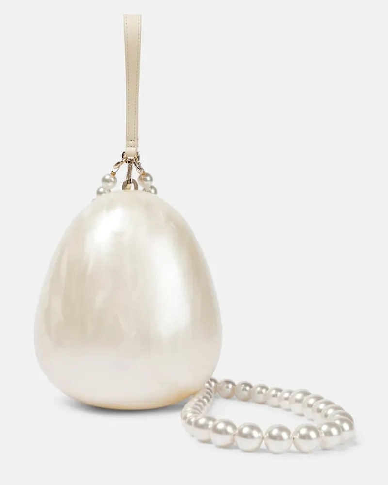 Simone Rocha Verzierte Clutch Egg Weiß
