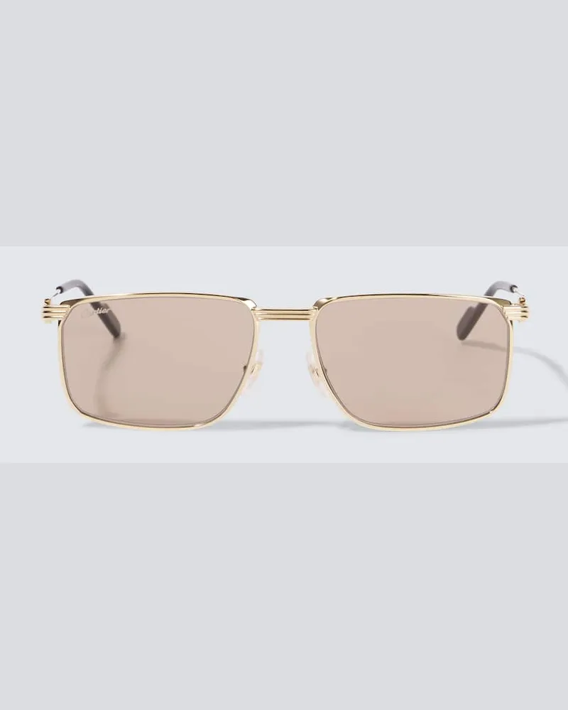 Cartier Eckige Sonnenbrille Gold