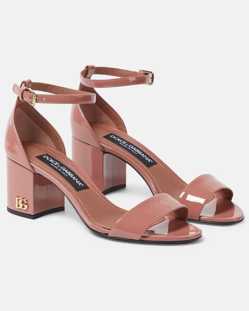 Dolce & Gabbana Sandalen aus Lackleder Rosa